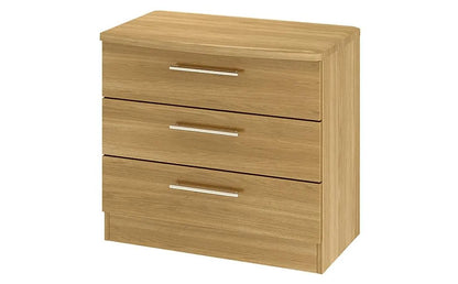 Chest Of Drawers: Modern Oak 3 Drawer