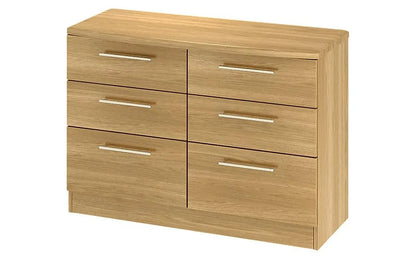 Chest Of Drawers: Modern Oak Midi 6 Drawer