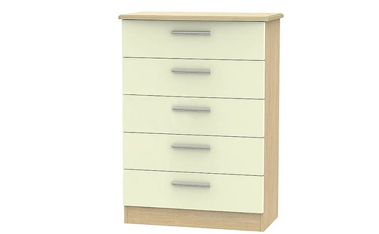 Chest Of Drawers: Oak 5 Drawer Chest Of Drawers