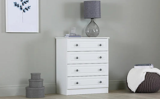 Chest Of Drawers: White 4 Drawer Chest Of Drawers