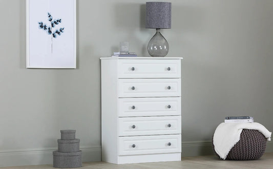 Chest Of Drawers : White 5 Drawer Chest Of Drawers