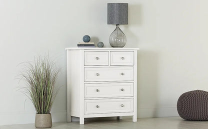 Chest Of Drawers: White 5 Drawer Chest of Drawers