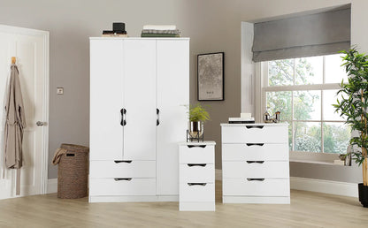 Chest Of Drawers:  White High Gloss 4 Drawer Chest of Drawers