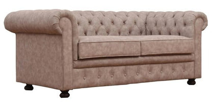 3 Seater Sofa Set:- Chesterfield Fabric Sofa Set (Beige)
