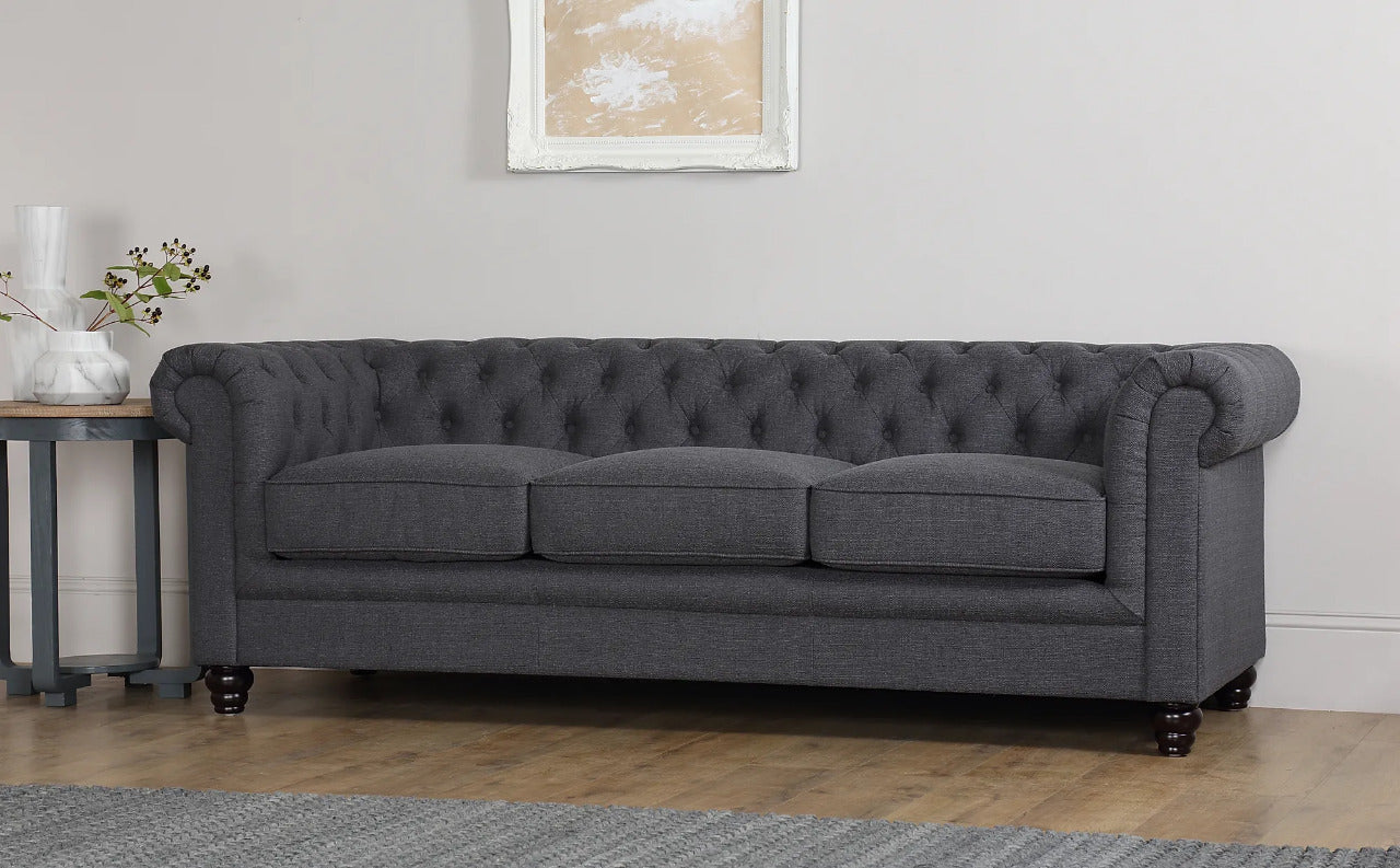 Chesterfield Sofa Set Slate Grey