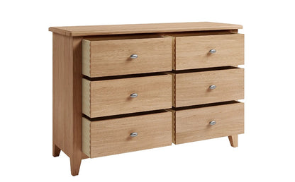 Chest of Drawers: Arden Light Oak 6 Drawer Chest of Drawers