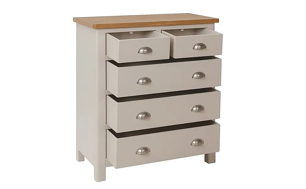 Chest of Drawers Grey and Oak 5 Drawer 