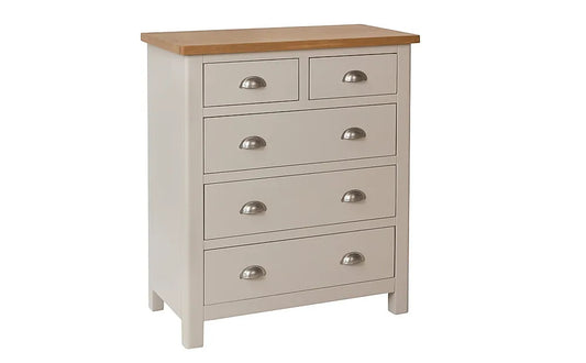 Chest of Drawers Grey and Oak 5 Drawer 