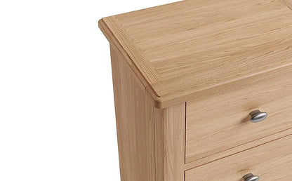 Chest of Drawers: Oak  Tall Narrow 5 Drawer