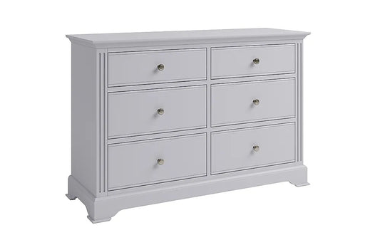Chest of Drawers: Painted Grey 6 Drawer Chest of Drawers
