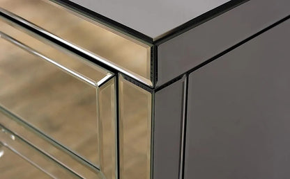 Chest of Drawers: Valencia Mirrored 5 Drawer Chest of Drawers