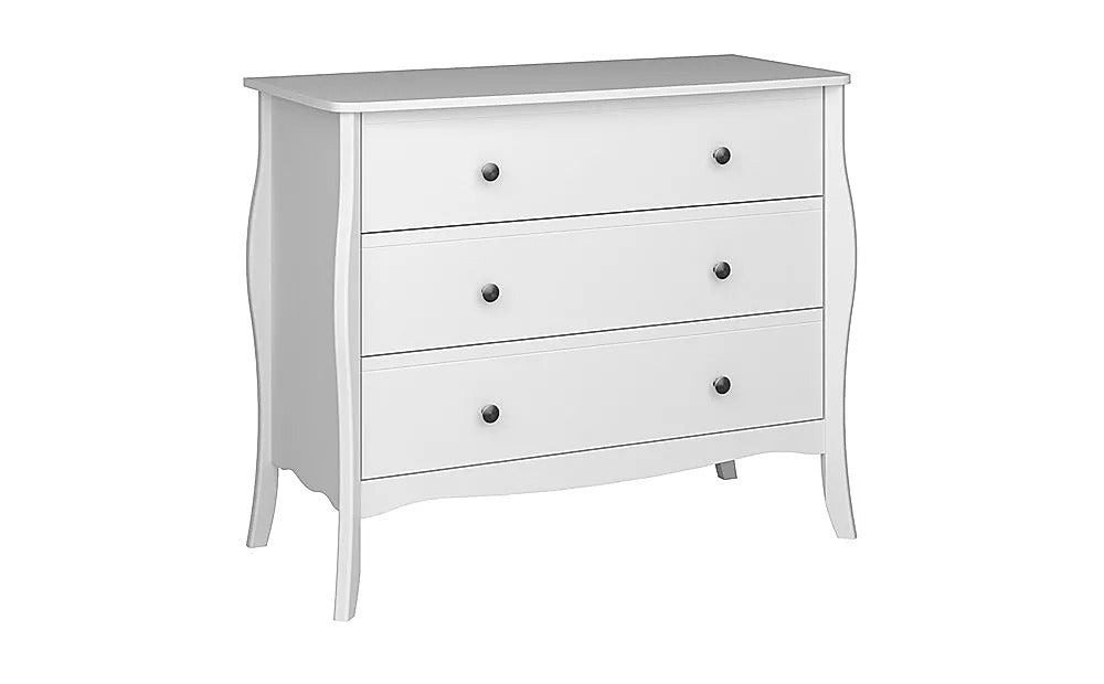 Chest of Drawers White 3 Drawer 