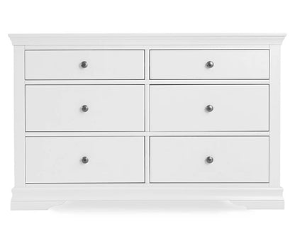 Chest of Drawers: White 6 Drawer Chest of Drawers