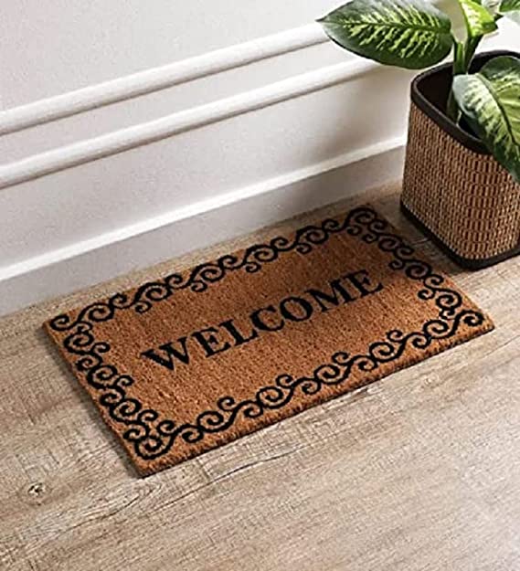 Doormats: Coconut Fiber Printed Doormat Mats for Front/Entryway with Thickened Non-Slip for Outdoor and Indoor