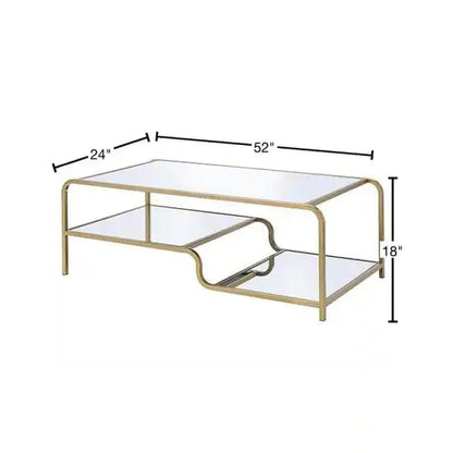 Coffee Table: Glass Coffee Table with Storage