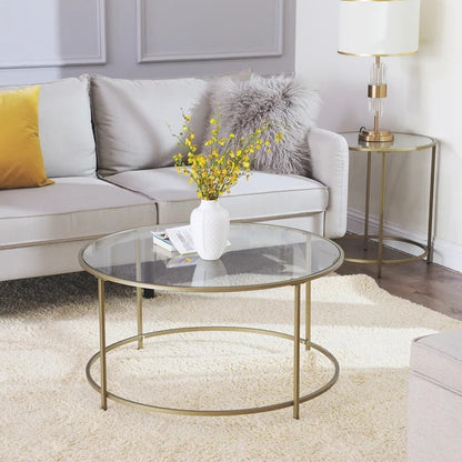 Coffee Table: Glass Top Coffee Table