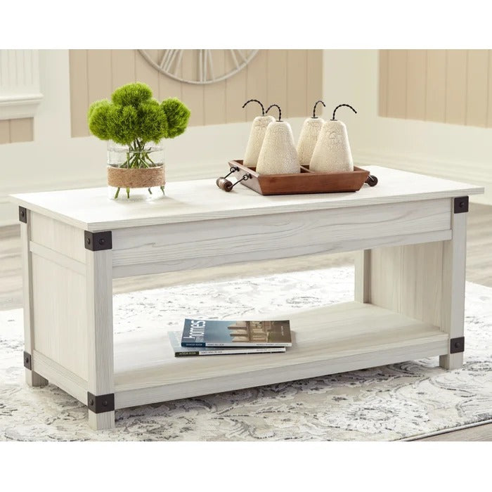 Coffee Table: Lift Top 4 Legs Coffee Table with Storage