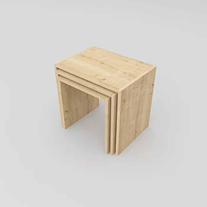 Coffee Table Set : 17.7'' Tall Floor Shelf Nesting Tables