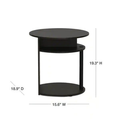 Coffee Table Set: 20.3'' Tall Floor Shelf End Table Set