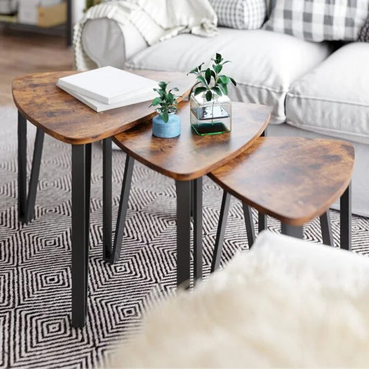 Coffee Table Set: 3 Legs 3 Wooden Tables