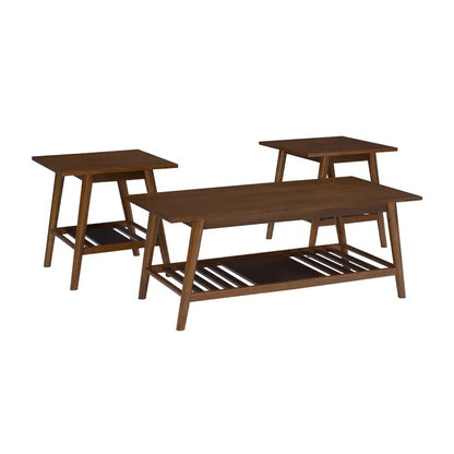 Coffee Table Set: Modern Wooden 3 Piece Coffee Table Set