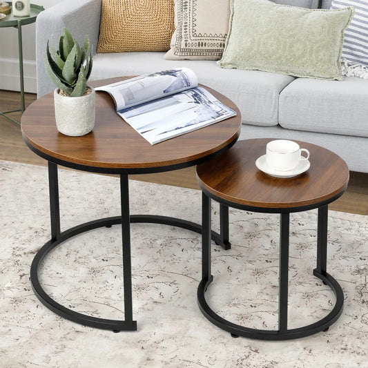 Coffee Table Set : Nesting Coffee Table Set Of 2 For Living Room Balcony Office