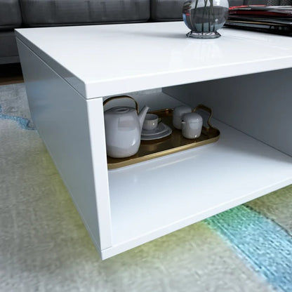 Coffee Table:  Solid Coffee Table with Storage