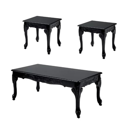 Coffee Table set: Traditional 3 Piece Wooden Coffee Table Set