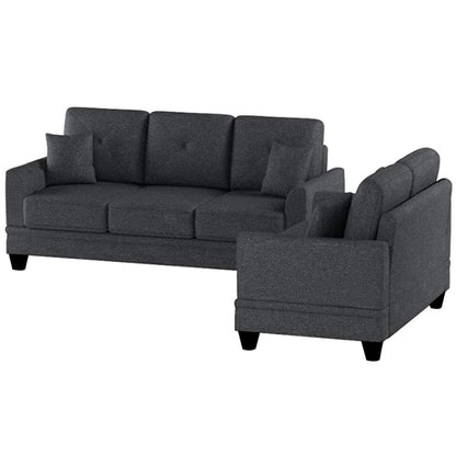 5 Seater Sofa Set: Combination of 3 Seater Sofa & 2 Seater Sofa Set (Dark Grey)