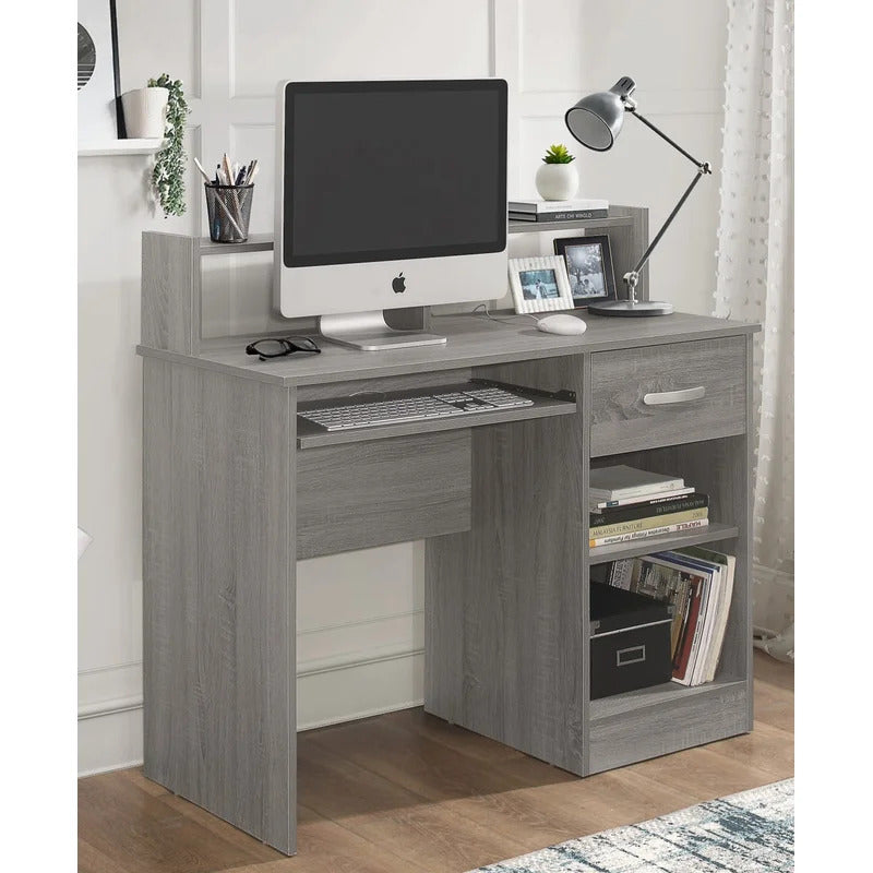 Computer Desk: Harfeno Desk with Hutch