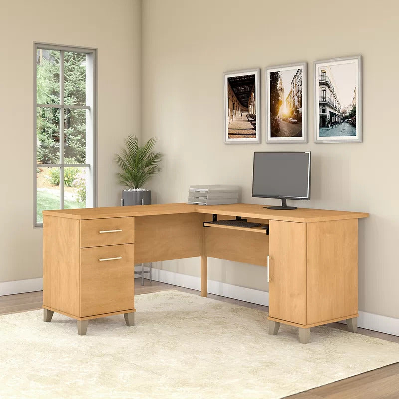 Computer Desk : L-Shape Executive Laptop Desk