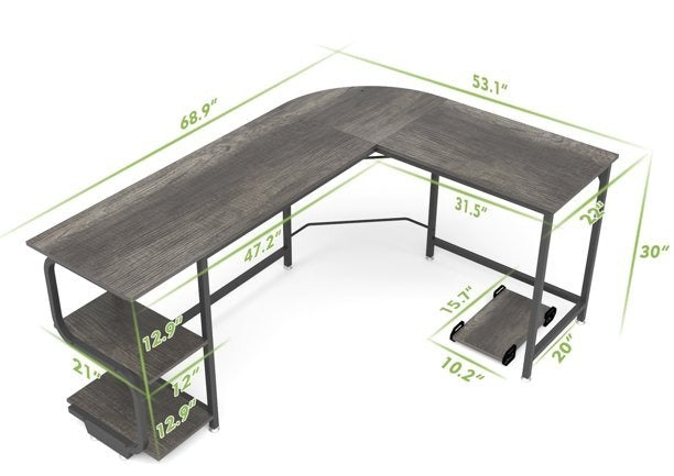 Computer Desk SIRI Reversible L-Shaped Computer Desk & Laptop Table