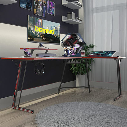 Computer Table: Corner Desk PC Writing Table Gamer Workstation for Home Office, 