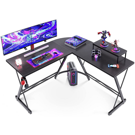 Computer Table  L Shaped Gaming Desk, Home Office Desk with Round Corner Computer table