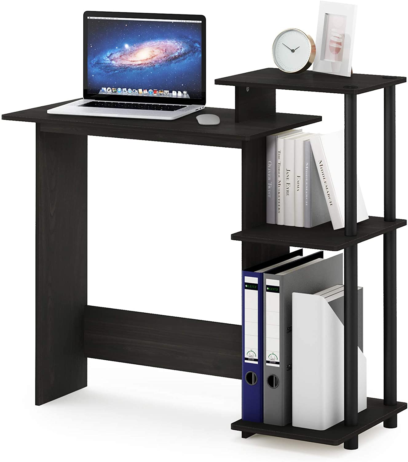 Computer Table: Notebook Computer Table with Square Side Shelves