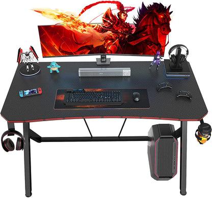 Computer Table: Y Shaped Gaming Computer Table with Cup Holder and Headphone Hook