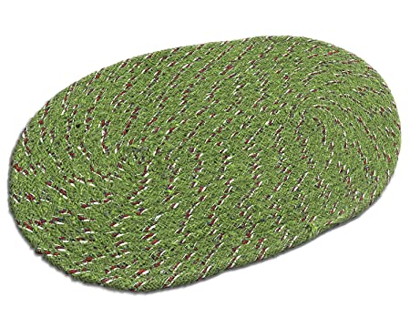 Cotton Oval Door Mat for Porch/Kitchen/Bathroom/Laundry Room