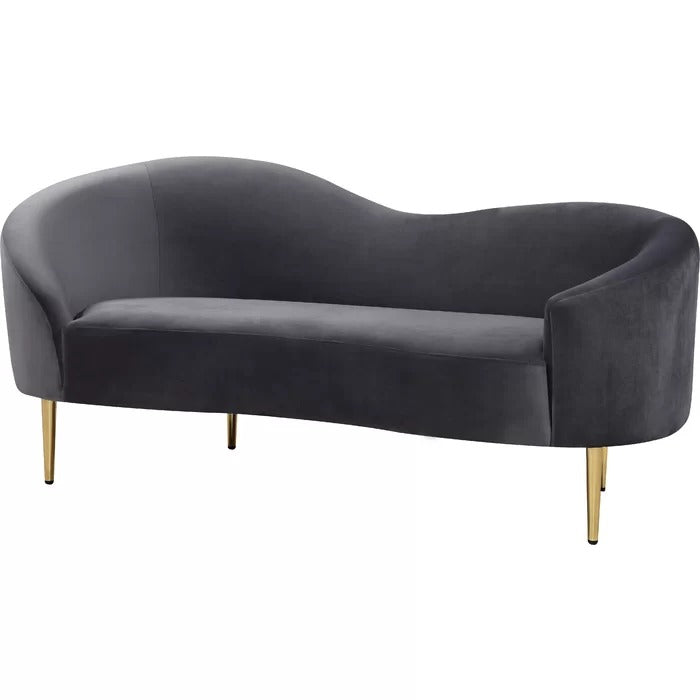 Couch: 67'' Velvet Curved Loveseat
