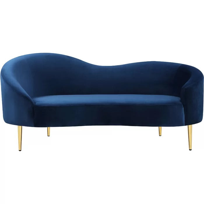 Couch: 67'' Velvet Curved Loveseat