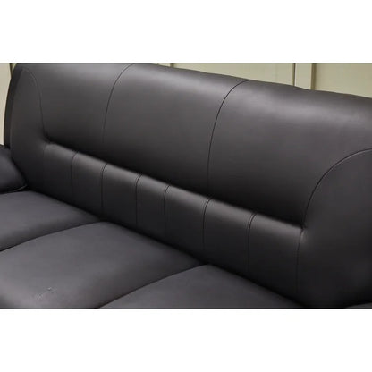 Couch: 77'' Faux Leather Round Arm Sofa