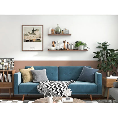 Couch: 85.43'' Velvet Square Arm Sofa