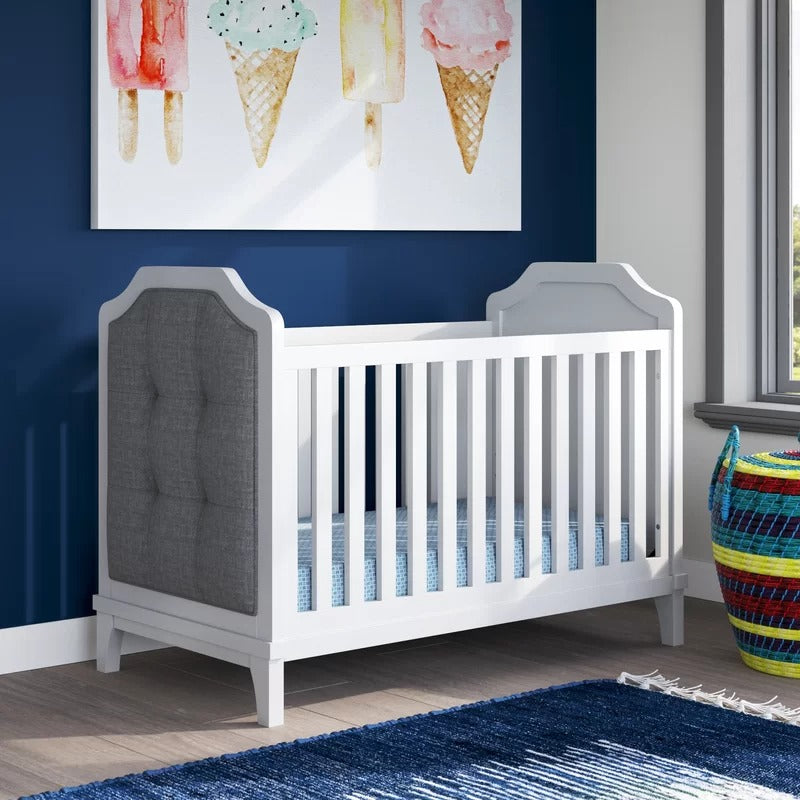 Upholstered clearance crib white