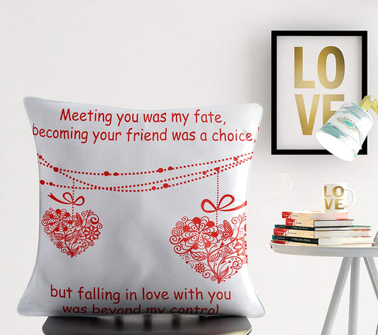 Cushion Cover: Designer Decorative Anniversary Valentines Day Love Gifting Heart Throw Pillow Cushion Cover
