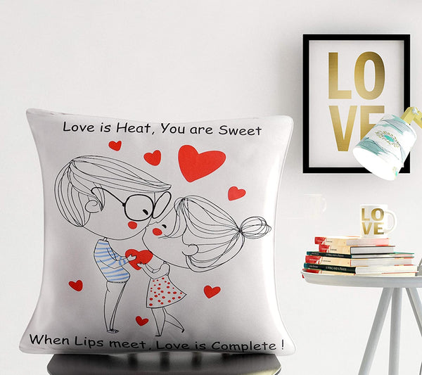 Cushion Cover: Designer Decorative Anniversary/Valentines Day Love Gifting Heart Throw Pillow/Cushion Cover