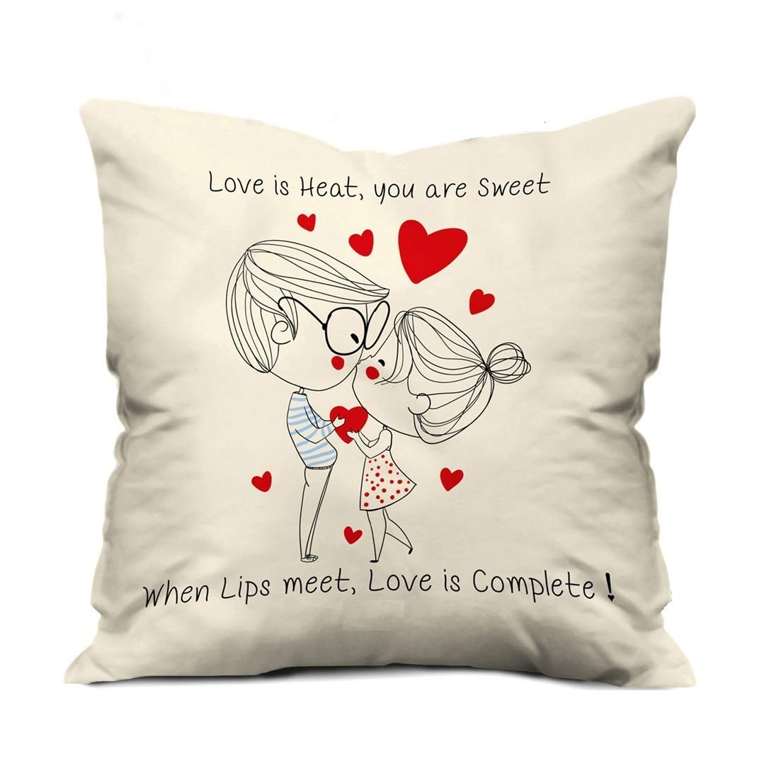 Cushion Cover: Satin Designer Decorative Anniversary/Valentines Day Love Gifting Heart Throw Pillow/Cushion Cover