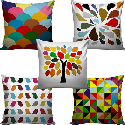 Cushion Covers: Set of 5 Multi Colored Decorative Hand Made Jute Throw/Pillow Cushion Covers