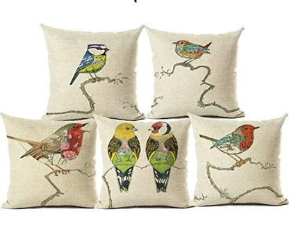 Cushion Covers: Set of 5 Multi Colored Decorative Hand Made Velvet Cotton Cushion Covers