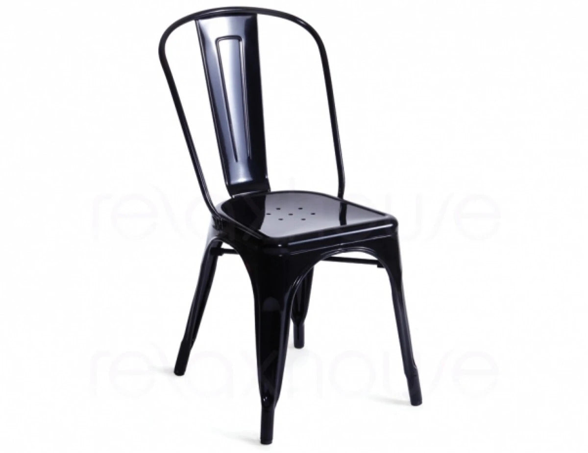 DINING CHAIR: ELVIN White and Black Chair (Set of 4)