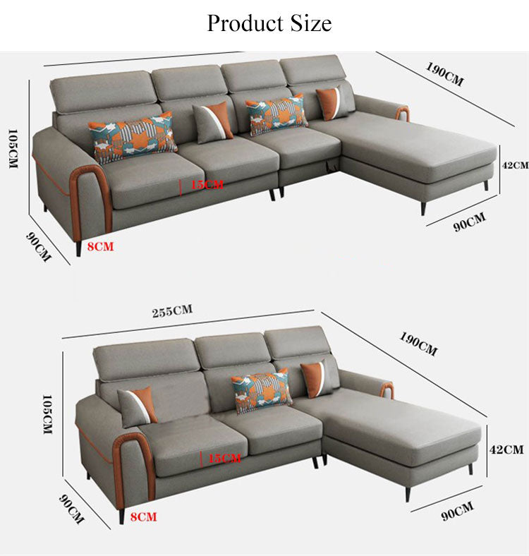 Designer Sofa Set:- Luxury Furniture L Shape Sofa Set in Fabric 