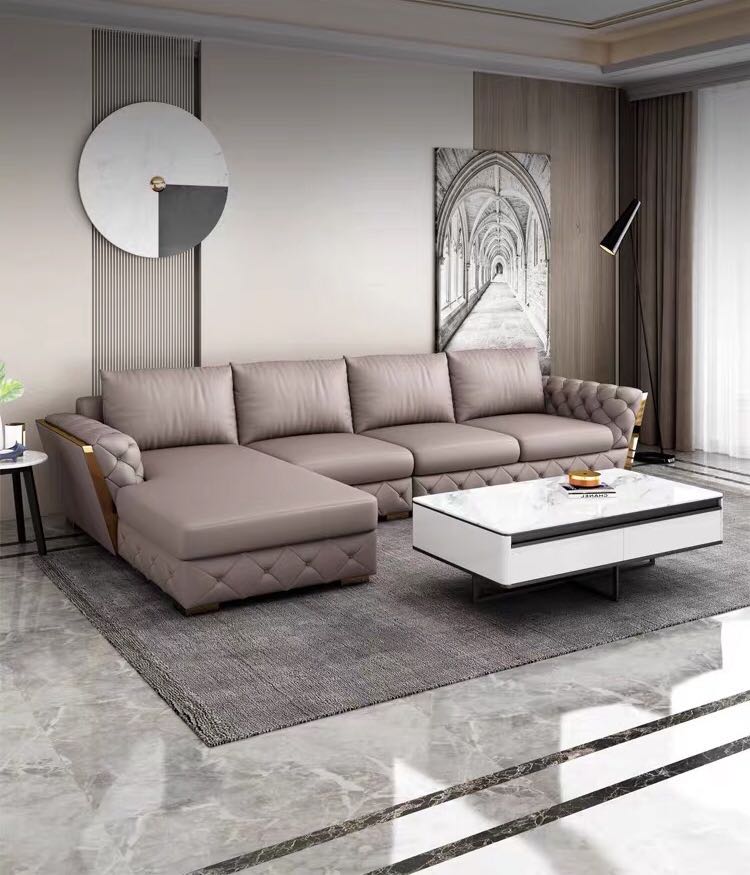 L Shape Luxury Furniture Sofa Set For